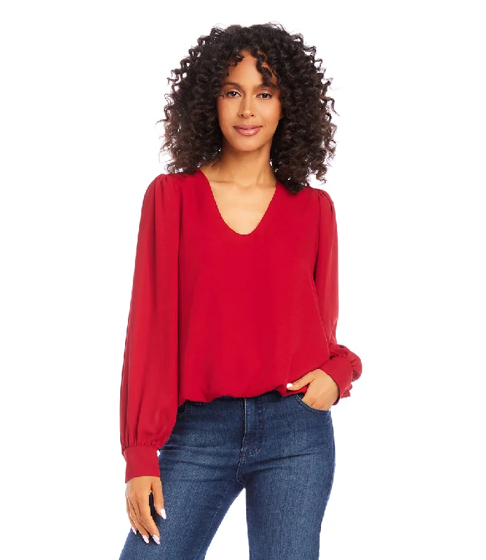 women's stylish topsPuff Sleeve Top