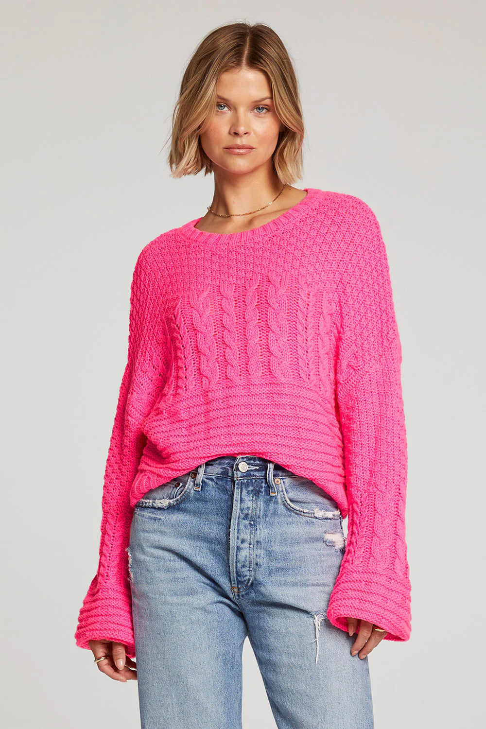 women's tops for black-tie affairsRonnie Sweater - Hot Pink