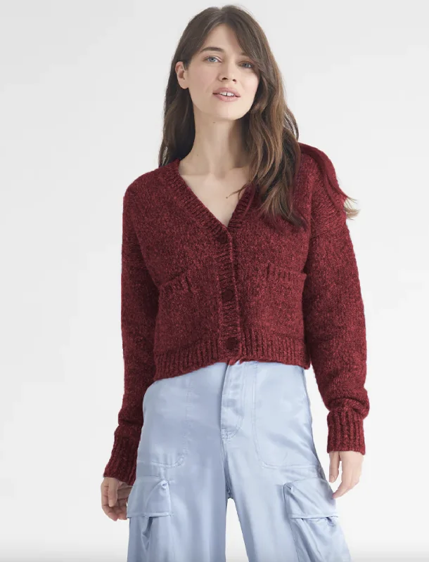 women's tops with sheer overlaysSydney Cardigan - Red