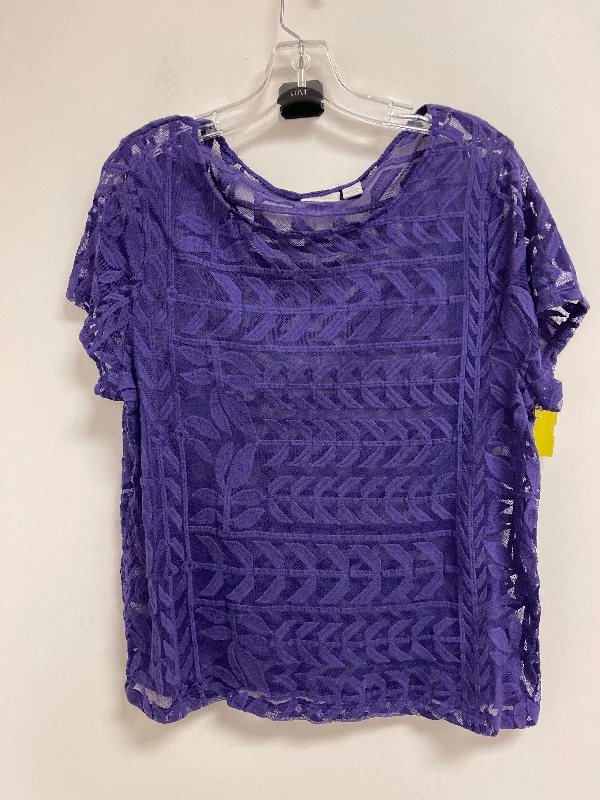 women's tops for picnics in the parkTop Short Sleeve By Chicos In Purple, Size: Xl