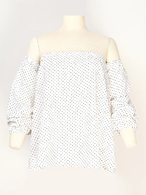 women's tops for those who want to stay updated with the latest fashion trendsPolka Dot Off Shoulder Top