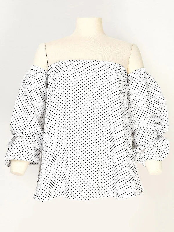 women's tops for those who want to add a bit of flair and personality to their looksPolka Dot Off Shoulder Top