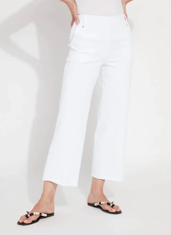 women's active pantsAthena Wide Leg Crop In White