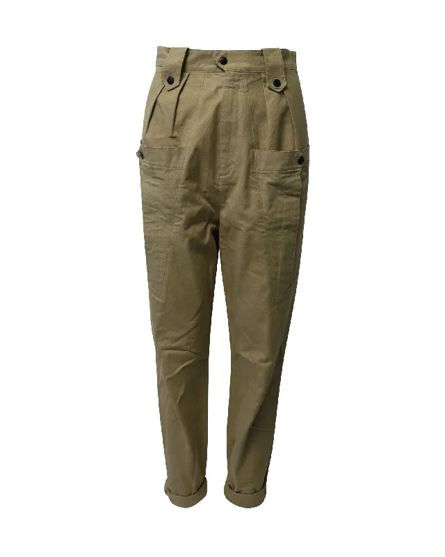 women's striped pantsIsabel Marant Cargo Pants in Brown Cotton