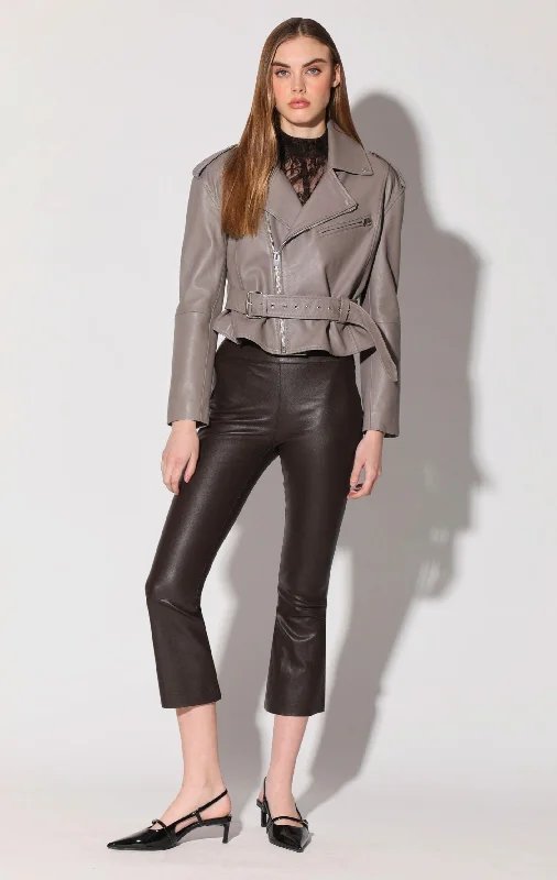 women's satin pantsLuisa Pant, Mocha - Stretch Leather