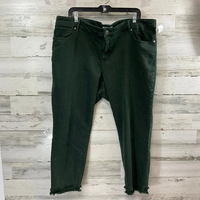 women's ankle-length pantsPants Cropped By Loft In Green, Size: 22