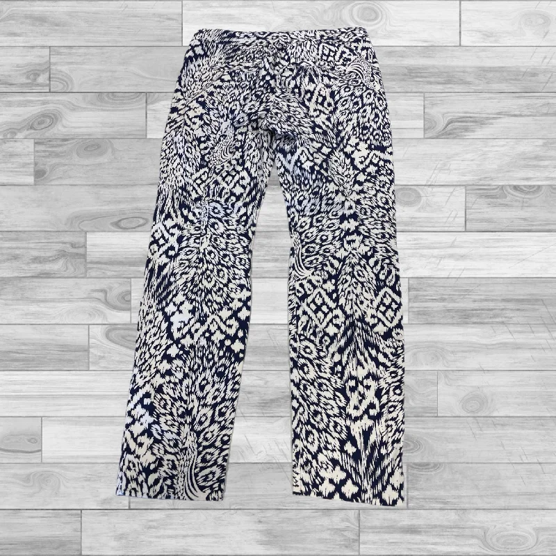 women's sophisticated pantsPants Designer By Lilly Pulitzer In Blue & White, Size: 8