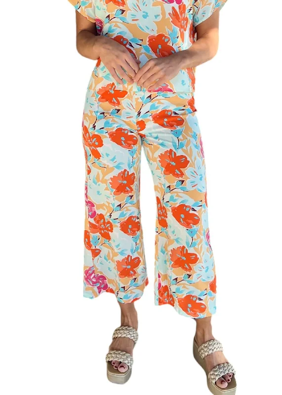 women's checkered pantsSpritz Pants In Orange Floral