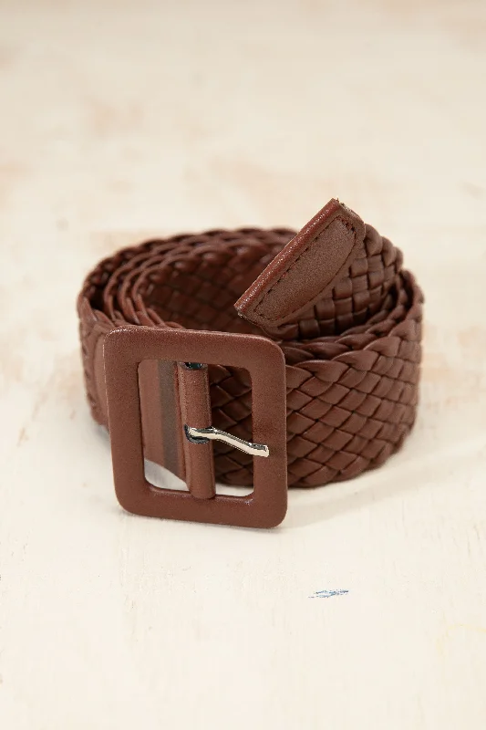 women's casual Friday dressesBrown Braided Belt