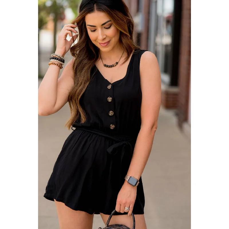 Halter DressButton Up Tie Waist Romper