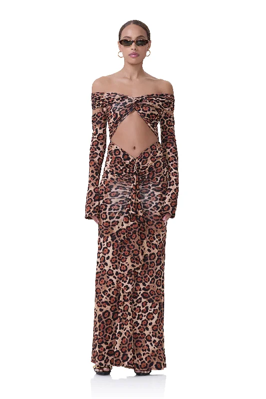 High-Neck DressChester Dress - Cocoa Leopard