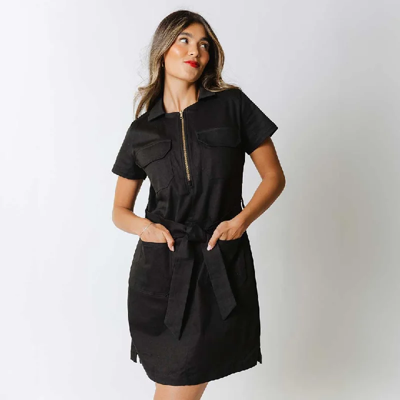 High-Low DressHamptons Dress, Black Canvas