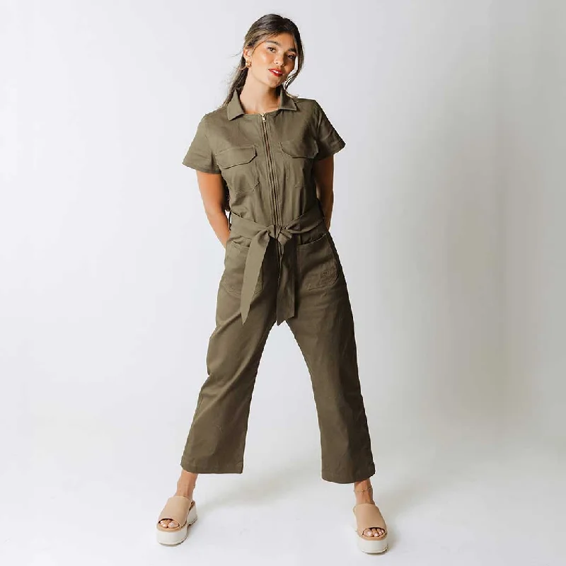 Bridesmaid DressHamptons Jumpsuit, Olive Canvas