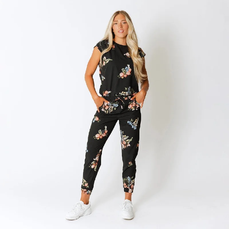 women's prom dressesRose Black Jumpsuit