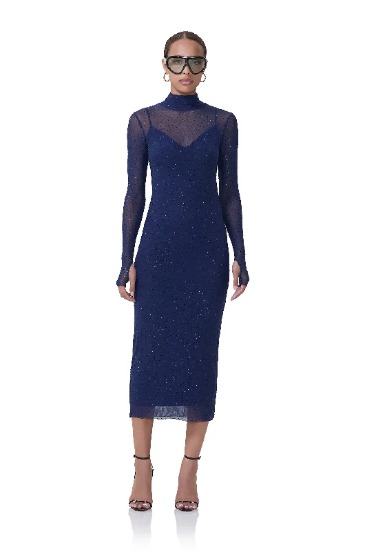 Chic DressShailene Rhinestone Dress - Bright Navy