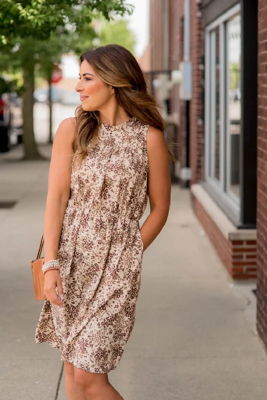 Nursing DressSpeckled Floral Cinched Tank Dress