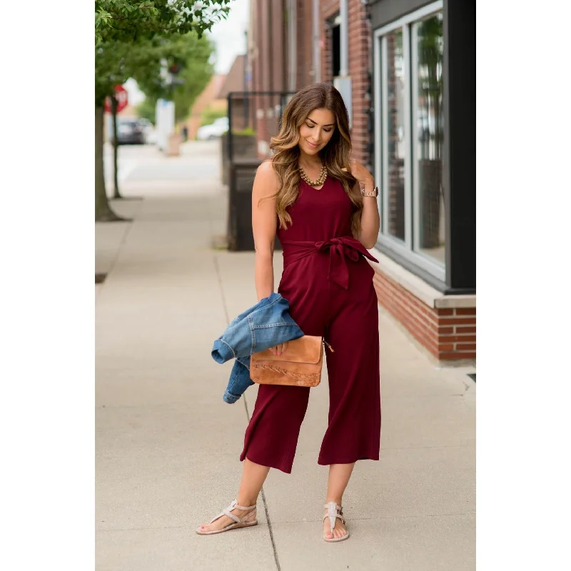 women's flowy dressesTextured Jumpsuit