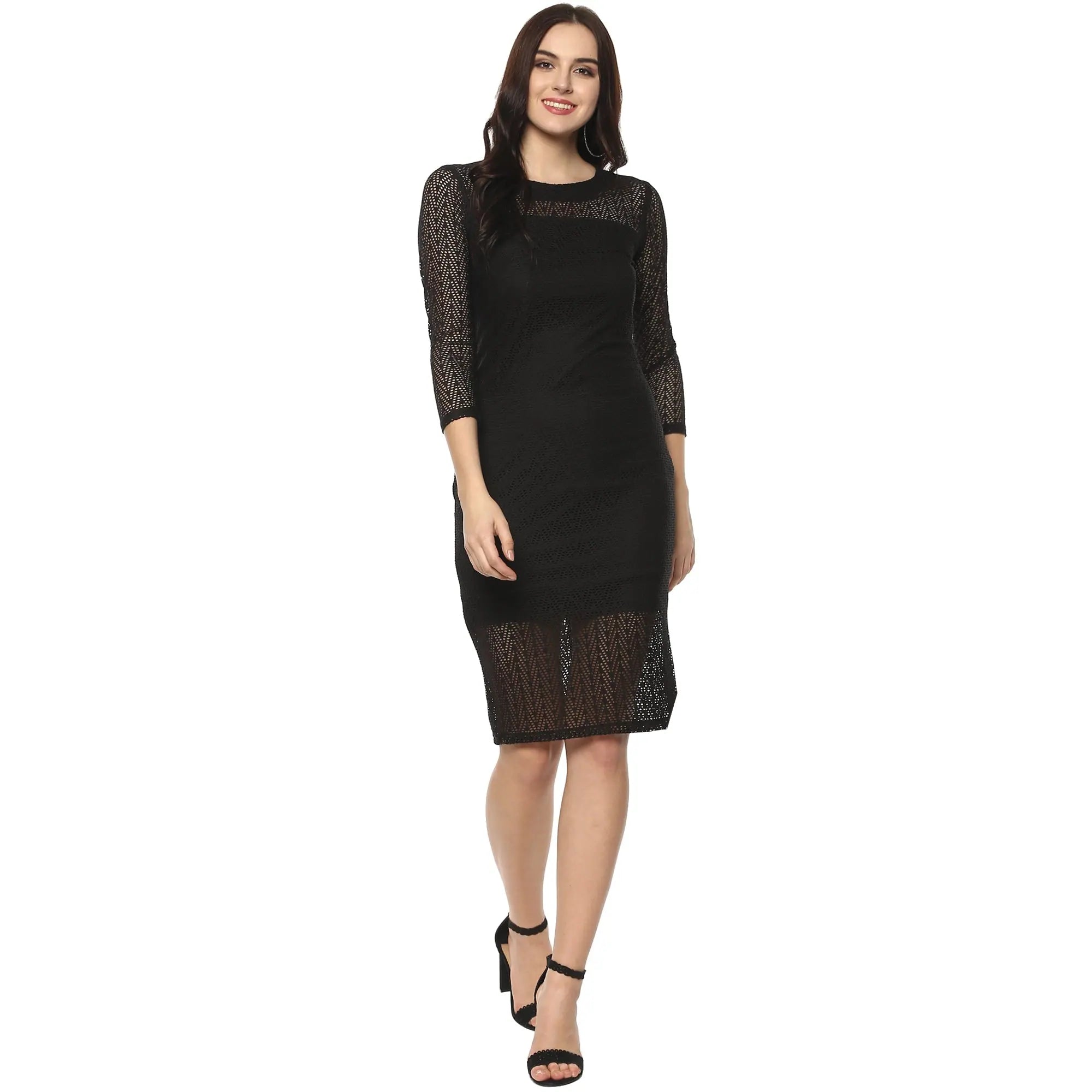 Asymmetric DressSheer Net Midi Dress