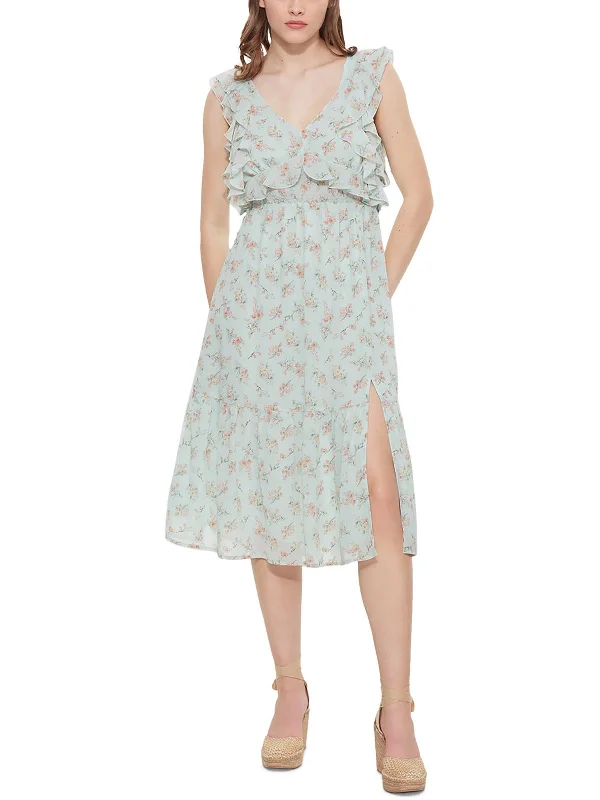 women's eco-friendly dressesWomens Chiffon Floral Midi Dress