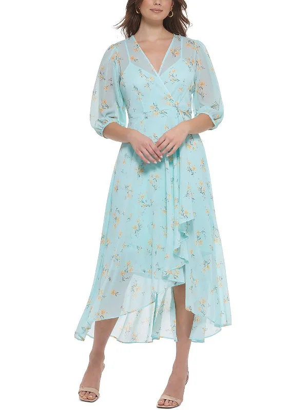 women's empire-line dressesWomens Chiffon Floral Midi Dress