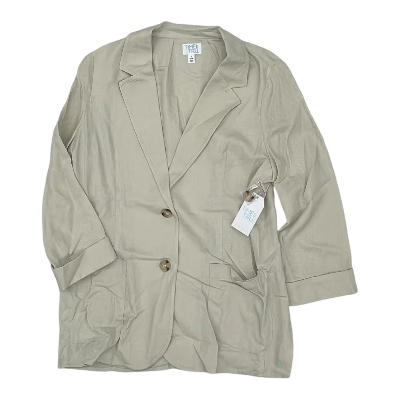 women's bomber jackets and coatsBlazer By Time And Tru In Tan, Size:S