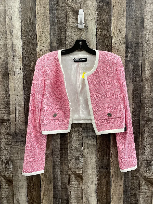 women's bomber jackets and coatsBlazer Designer By Karl Lagerfeld In Pink, Size: S