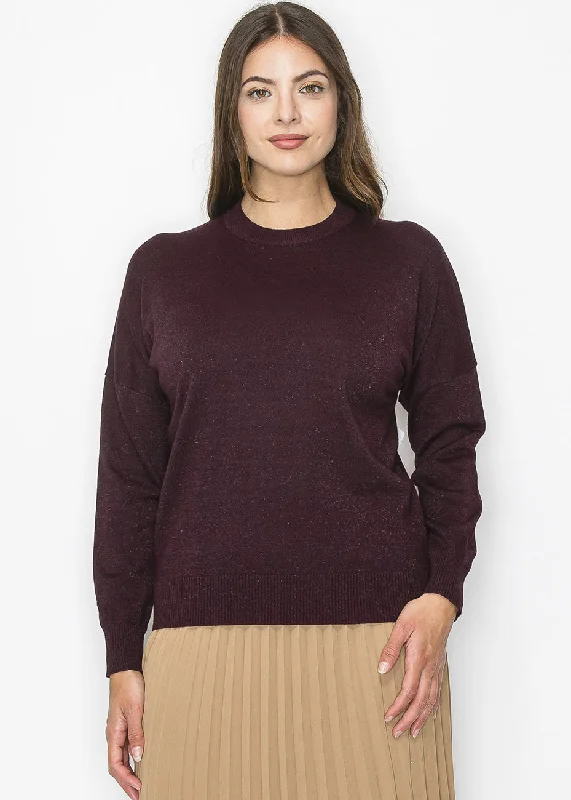 Hooded SweatersCozy Burgundy Knit Pullover