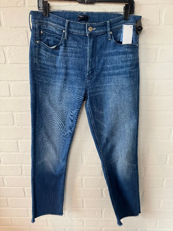 women's denim jeans for a casual FridayJeans Cropped By Mother Jeans In Blue Denim, Size: 12