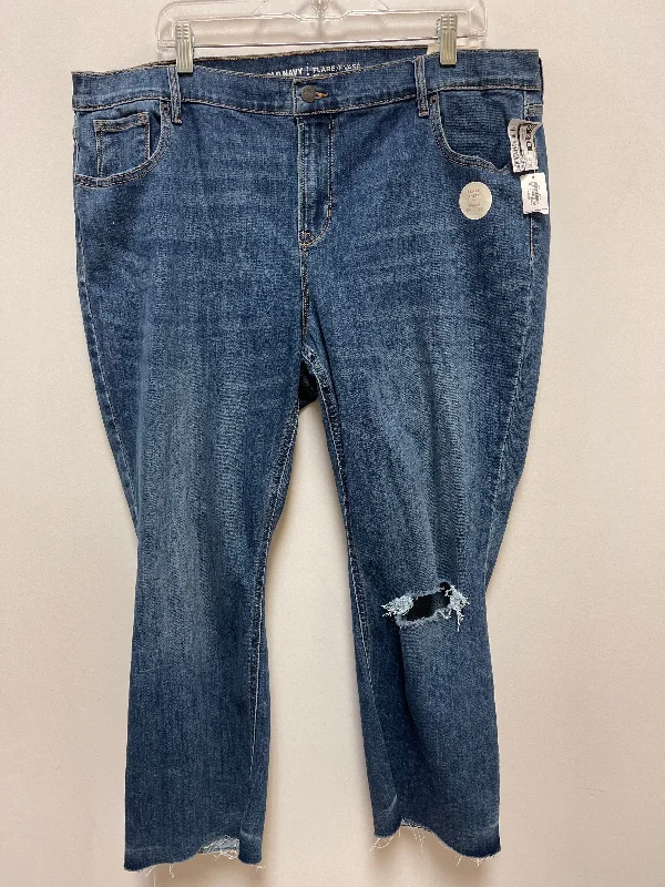 women's denim jeans with patchesJeans Flared By Old Navy In Blue Denim, Size: 18