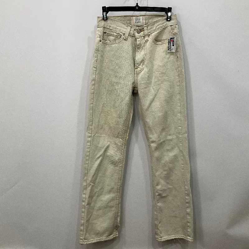 women's denim jeans with ripped kneesJeans Straight By Bdg In Cream Denim, Size: 0