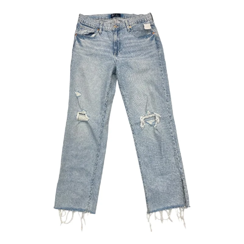 women's denim jeans with embroidery on pocketsJeans Straight By Gap In Blue Denim, Size: 10