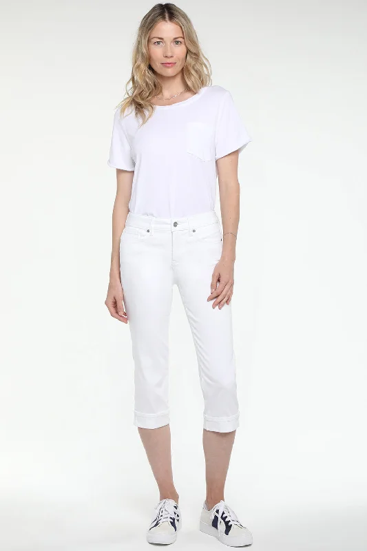 women's denim jeans with fake pocketsMarilyn Straight Crop Jeans In Petite - Optic White