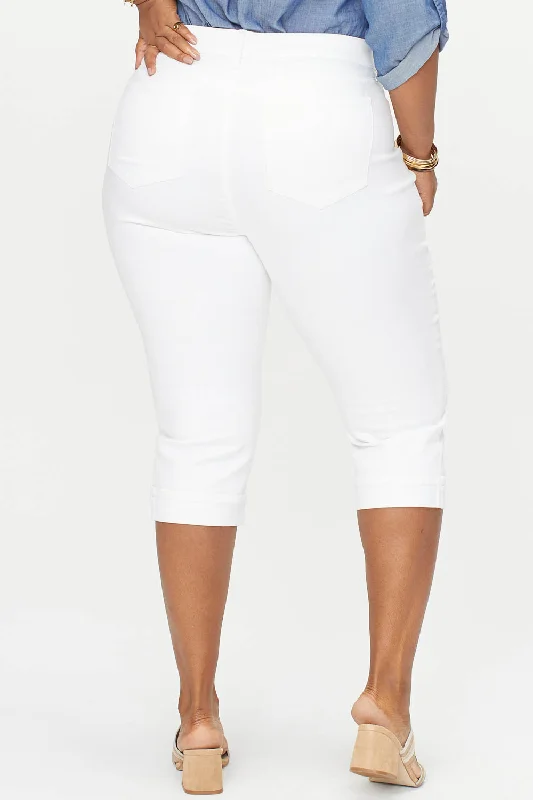 women's denim jeans with adjustable waistbandsMarilyn Straight Crop Jeans In Plus Size - Optic White