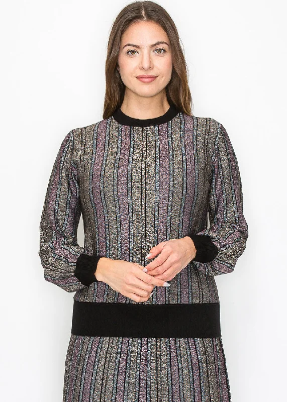 High-Quality Wool SweatersRadiant Stripe Knit Top