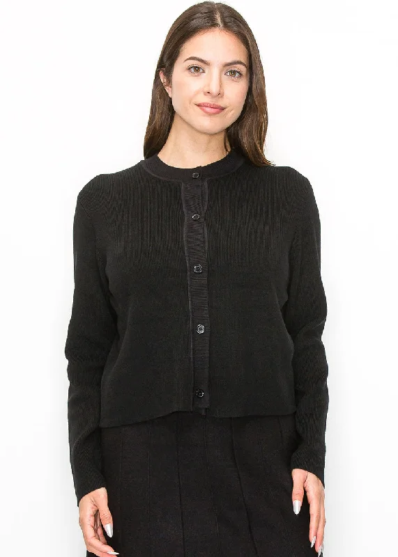 Comfortable Dressy SweatersSimple Elegance Ribbed Cardigan