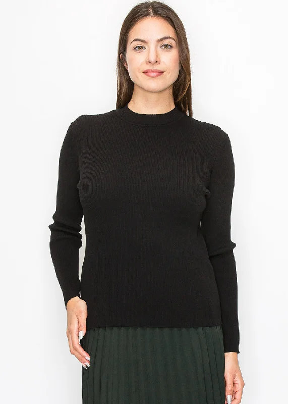 Thick Cashmere SweatersTimeless Black Ribbed Sweater