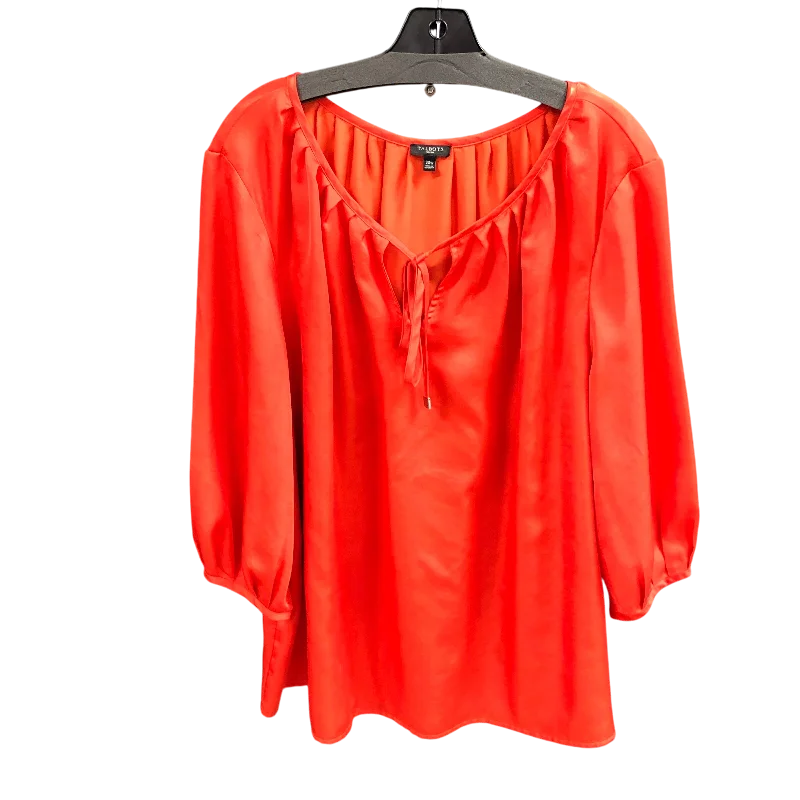 women's tops for glamorous eveningsTop Short Sleeve By Talbots In Orange, Size: 20